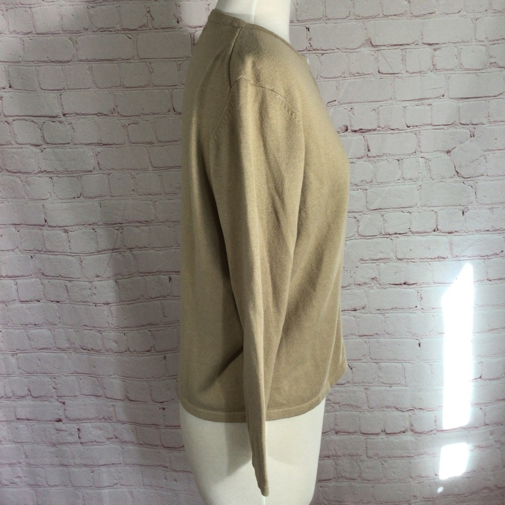 Liz Baker Petite Tan Long Sleeve Knit Cardigan - Size Small Petite - Picture 2 of 7